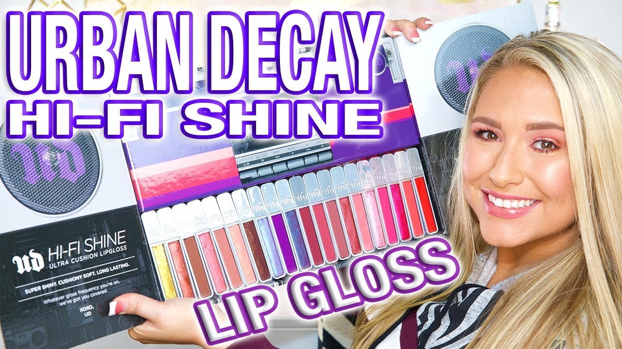 NEW! Urban Decay HI-FI Shine Lip Glosses! Swatching all 20 shades!
