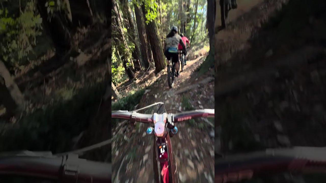 At least 44 riders coming up on Crowded trail near the coast