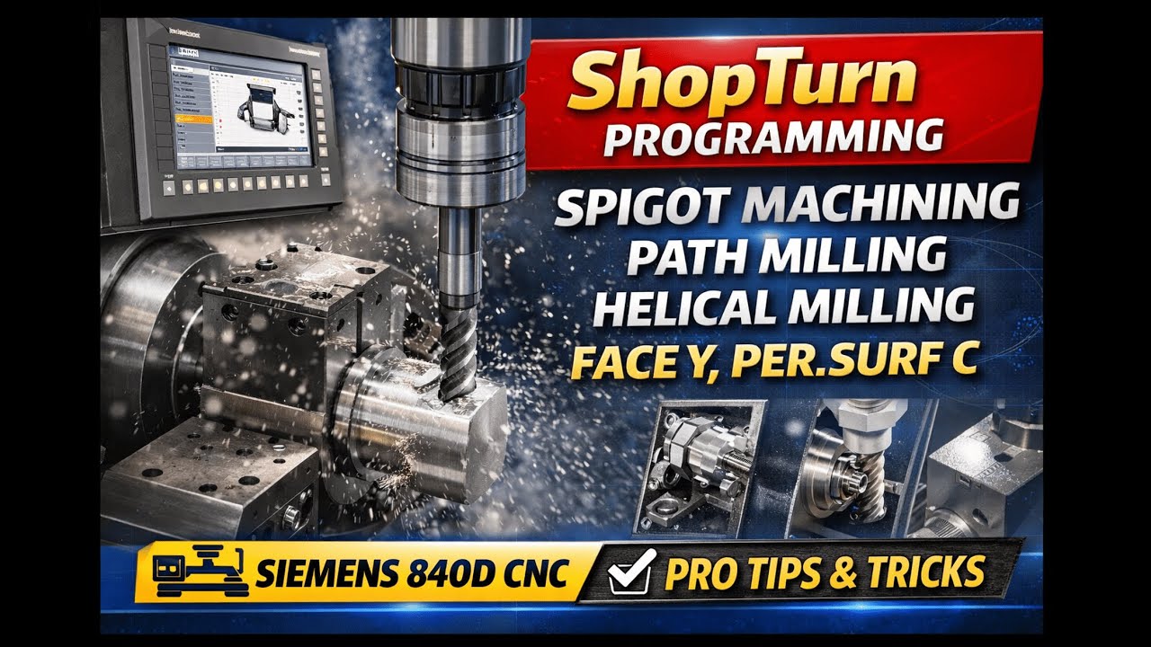 ShopTurn Programming for Spigot, Path Milling & Helical Milling | Siemens 840D CNC
