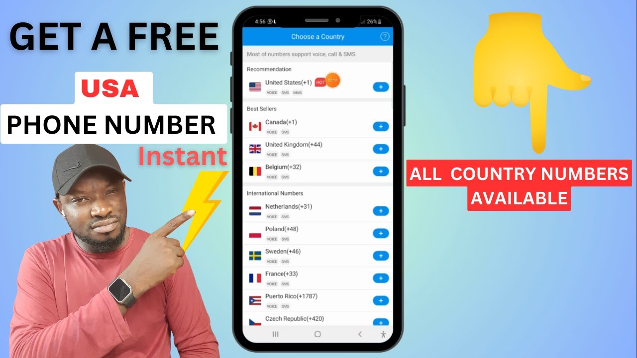 Get a working USA phone number instantly - All other country phone number also available