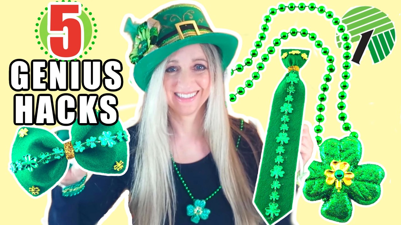 DON'T Buy Expensive Accessories! 5 Genius DOLLAR TREE St. Patrick's Hacks ☘️