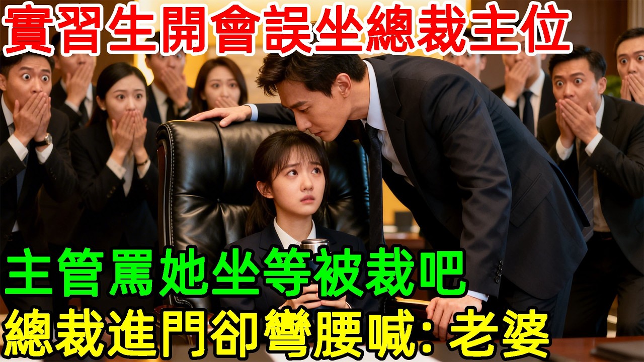 實習生開會誤坐唯一的總裁主位，主管罵她想上位想瘋了坐等被裁，總裁進門卻彎腰問：夫人這椅子軟嗎？#情感#故事#正能量#故事频道#故事分享