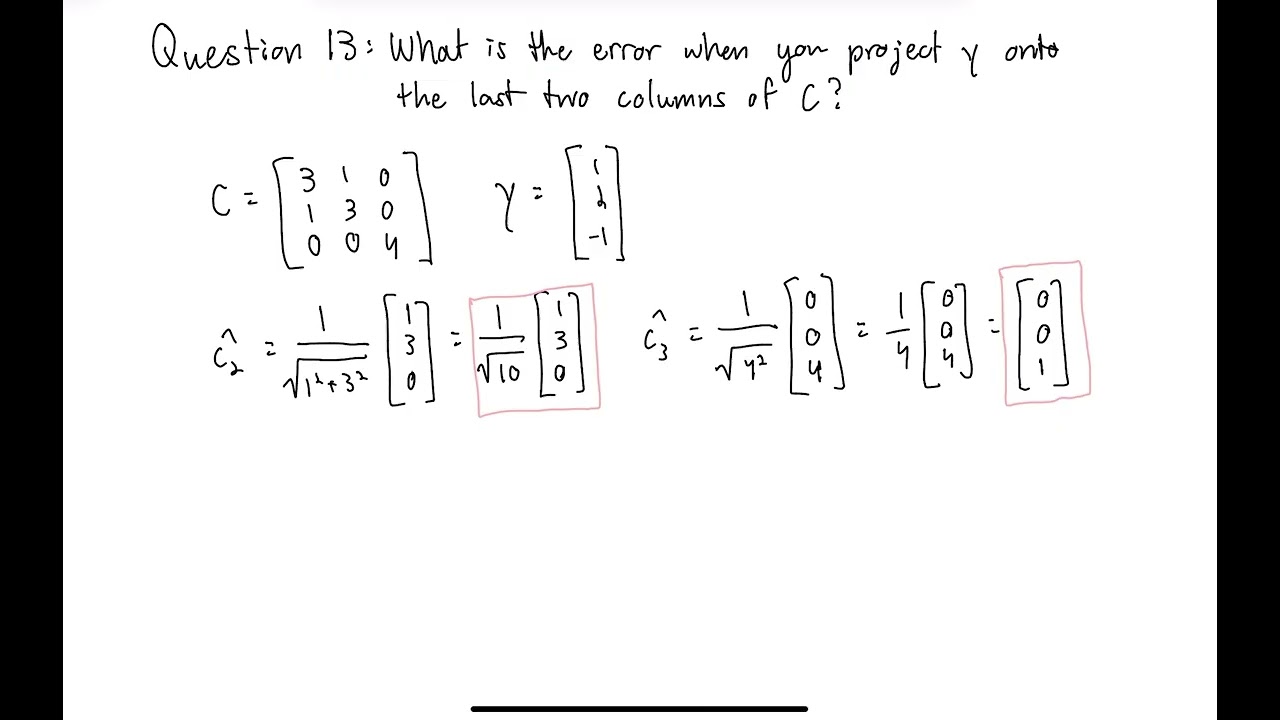 Error of projecting γ onto columns of C