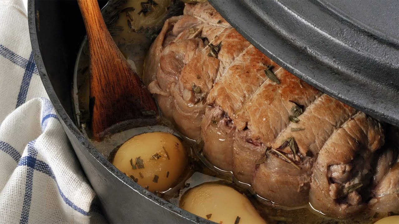 Rôti de Veau en Cocotte tendre et parfumé accompagné de PDT et champignons