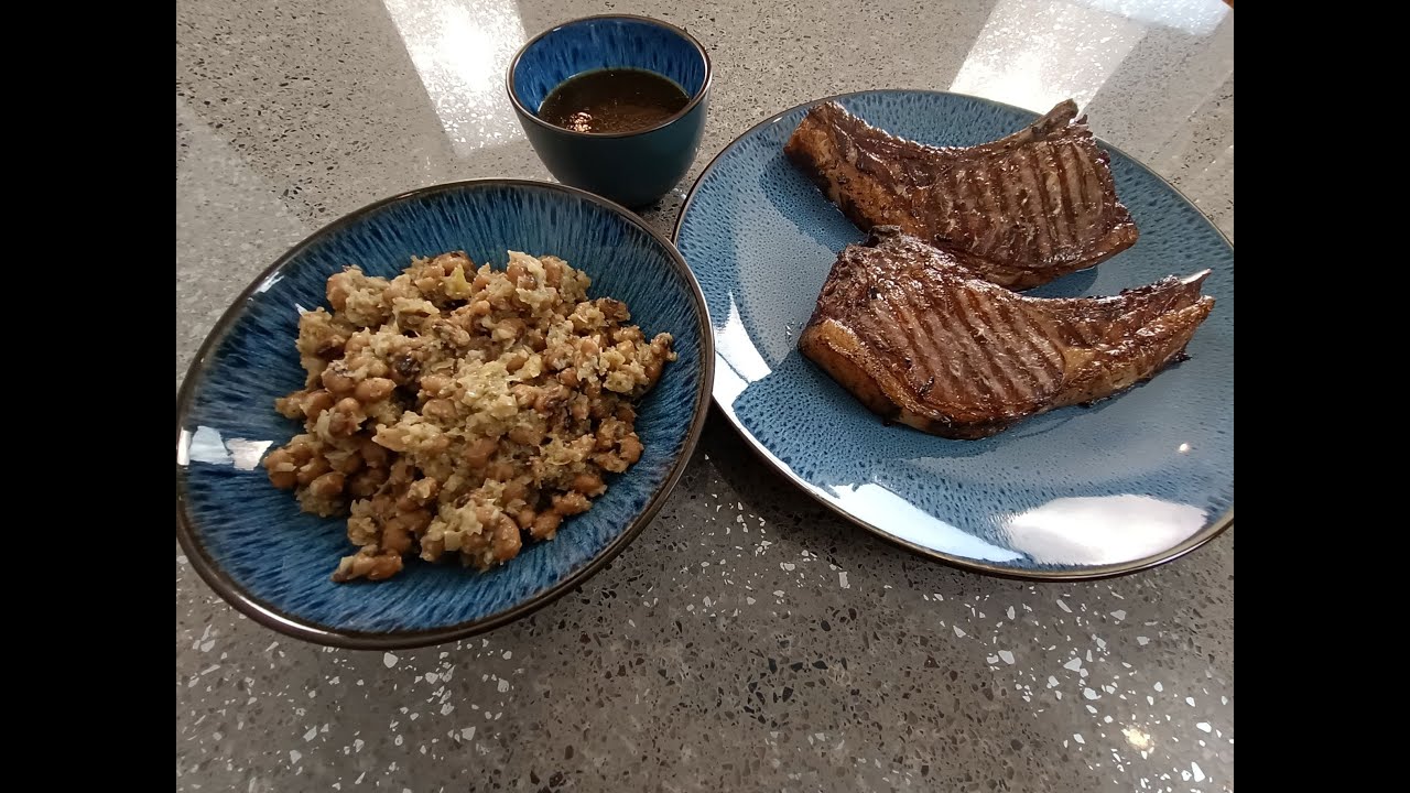 Easy Medieval Food: Cormarye and Benes Yfryed (marinated pork loin with fried beans)