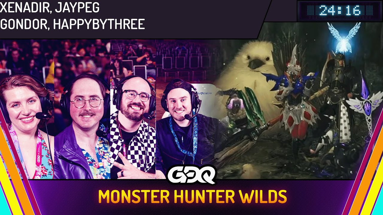 Monster Hunter Wilds by Xenadir, Jaypeg, Gondor, happybythree in 24:16- Summer Games Done Quick 2025