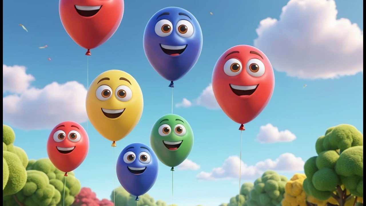 Four Little Balloons Bounce Bounce Bounce | Colorful Party Song & Nursery Rhymes