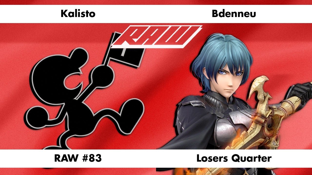 RAW #83 [Losers Quarter] Kalisto (Mr. Game And Watch) Vs. Bdenneu (Byleth)