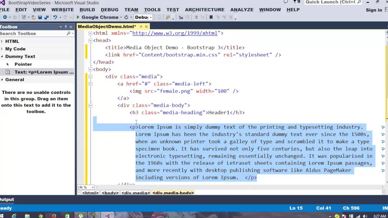 Using Bootstrap  3 Media Object
