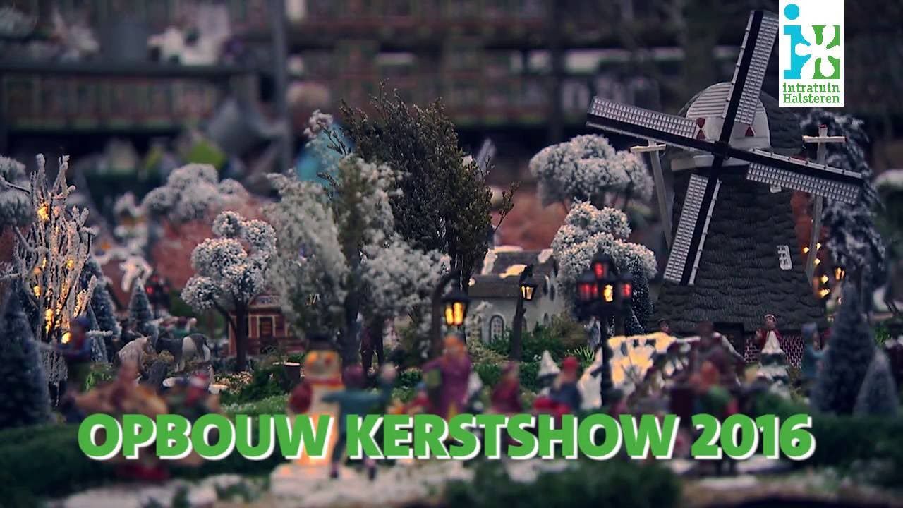 Opbouw grootste kerstshow van Nederland bij Intratuin Halsteren