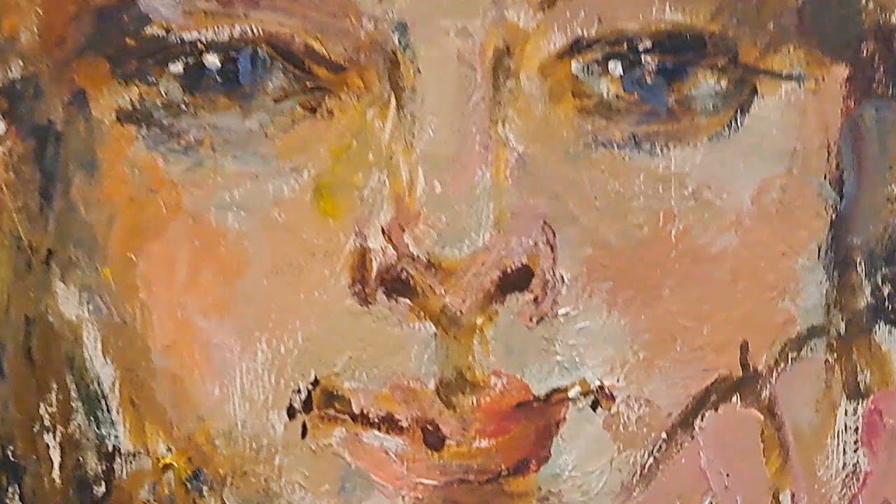 Техника живописи Фешина. Копирую портрет. 1-й сеанс. Грунт и палитра. Пишу лицо пальцем.