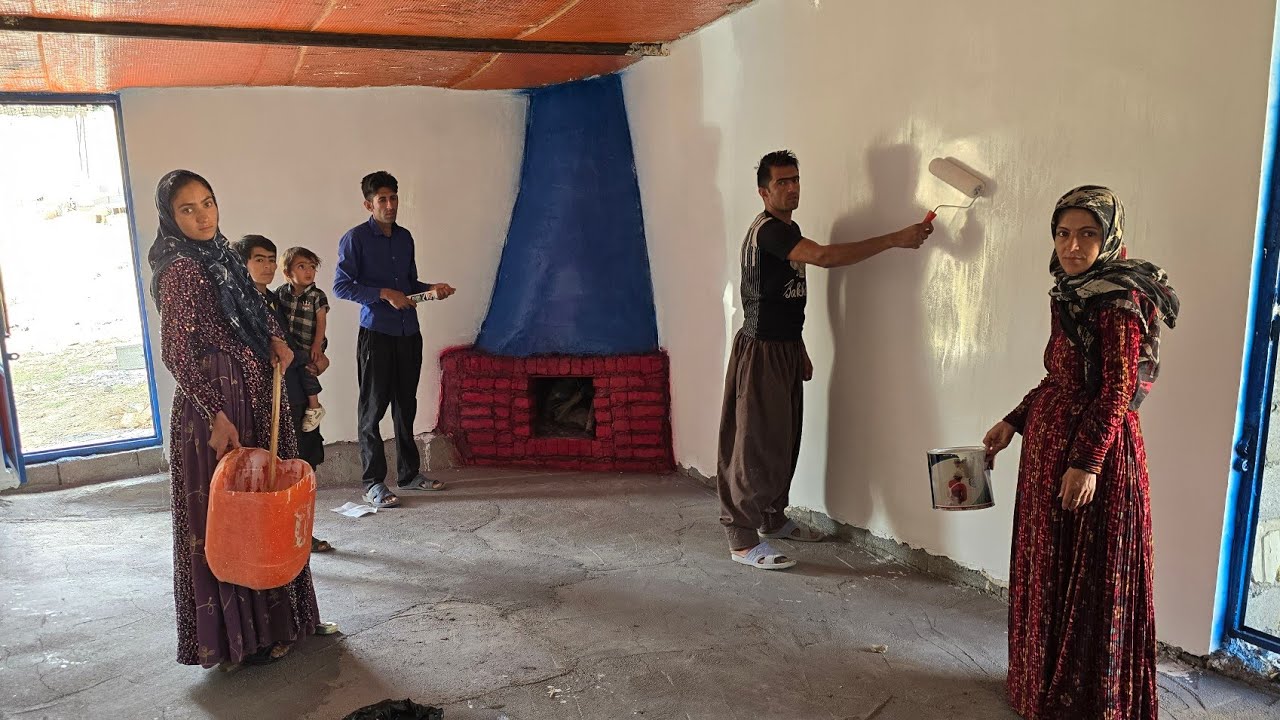 The Chaville family paints the house to brighten it up