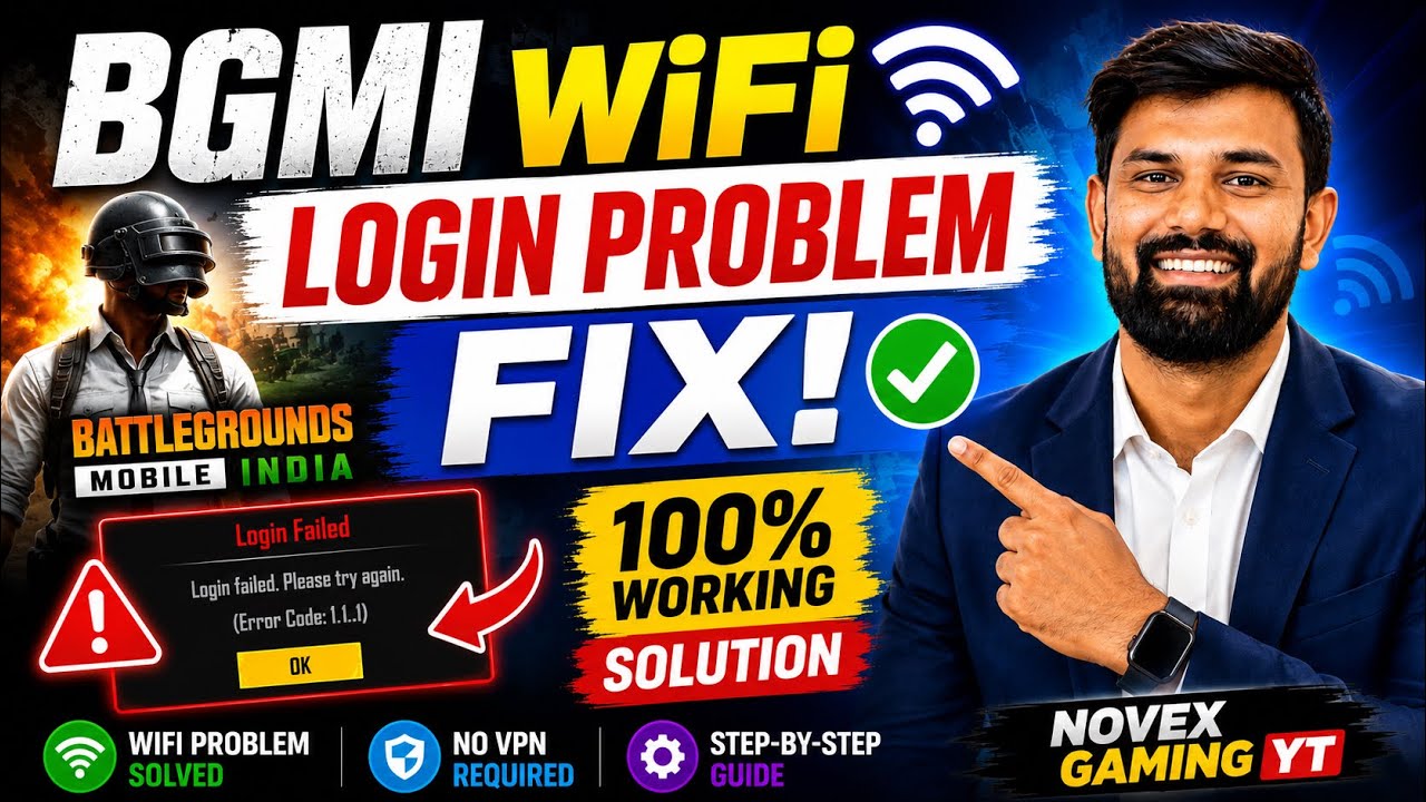 🎮Fix BGMI WiFi Login Problem 2026 🔥| 100% Working Solution #bgmi #Novexgamingyt