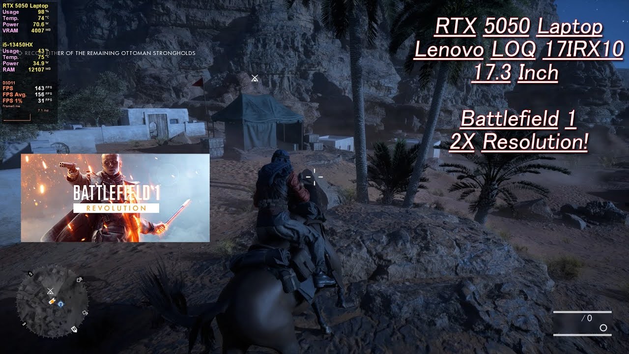 RTX 5050 Laptop | i5-13450HX | Lenovo LOQ 17.3 Inch | Battlefield 1 Revolution