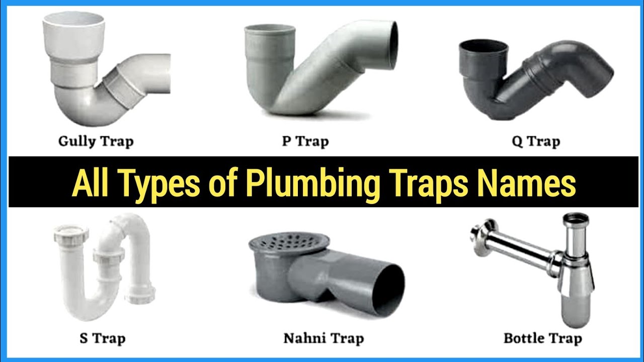 Plumbing Traps Types with Names and Pictures | P Trap, S Trap, Bottle Trap, Nahani Trap Explained