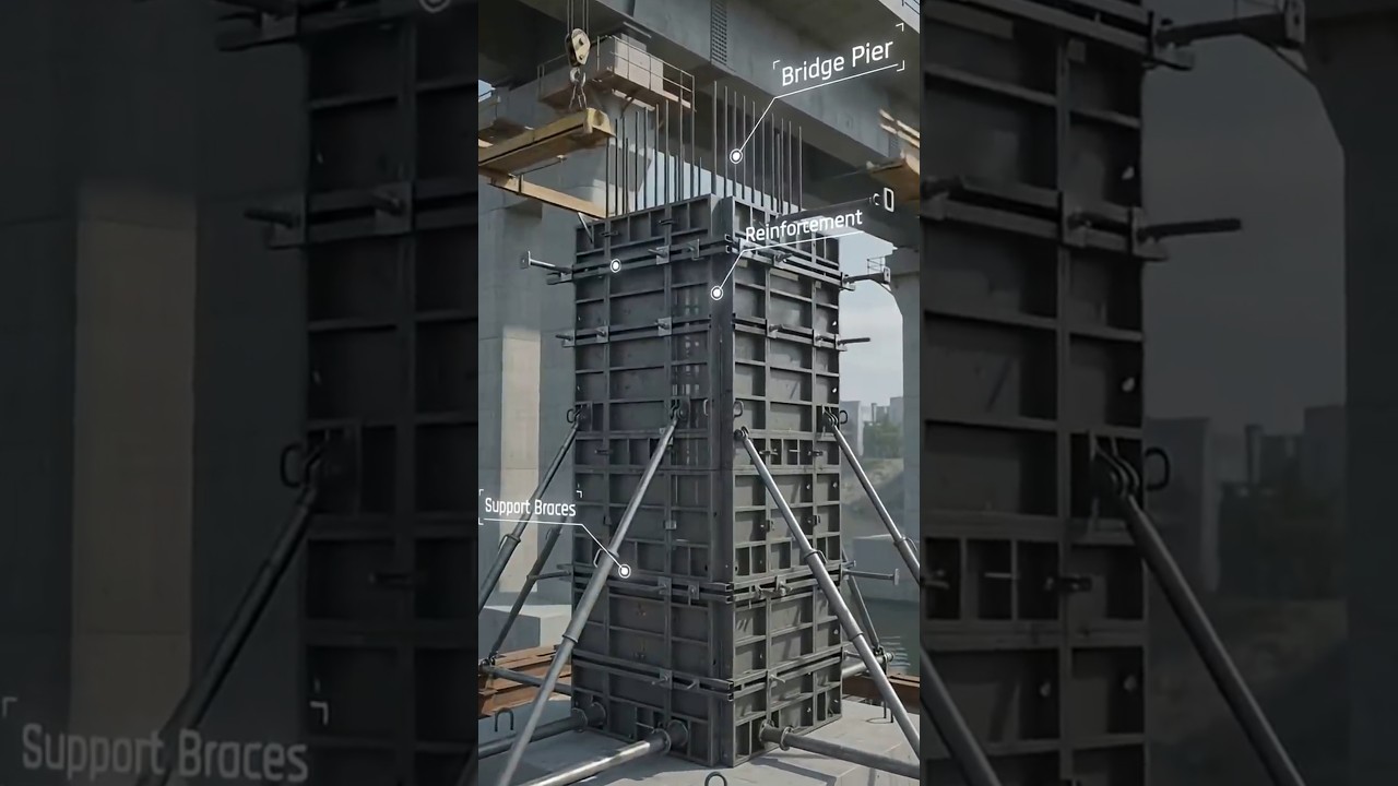 🤯How Bridge Pillars Are Built Underwater! 🌉  #factvortex