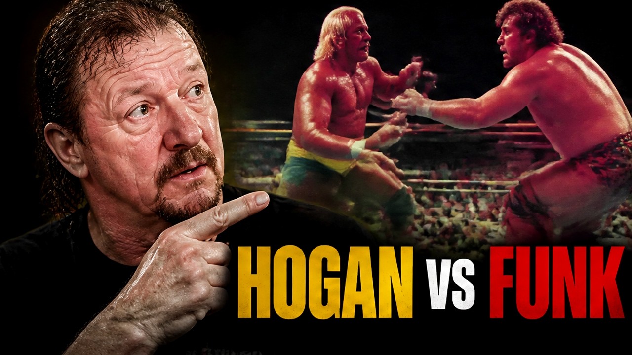 Terry Funk watches his 1985 match with Hulk Hogan