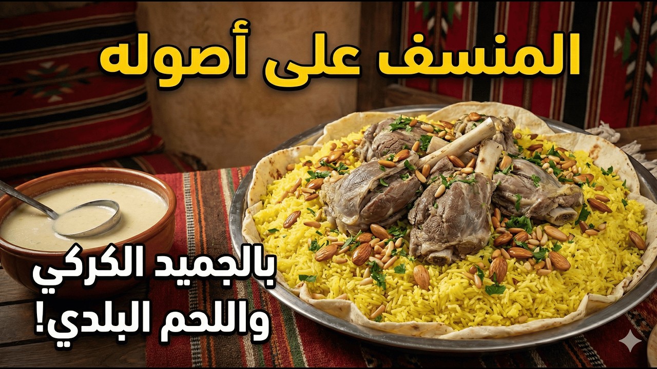 طريقة عمل المنسف باللحم والجميد (أطيب وصفة خطوة بخطوة)
