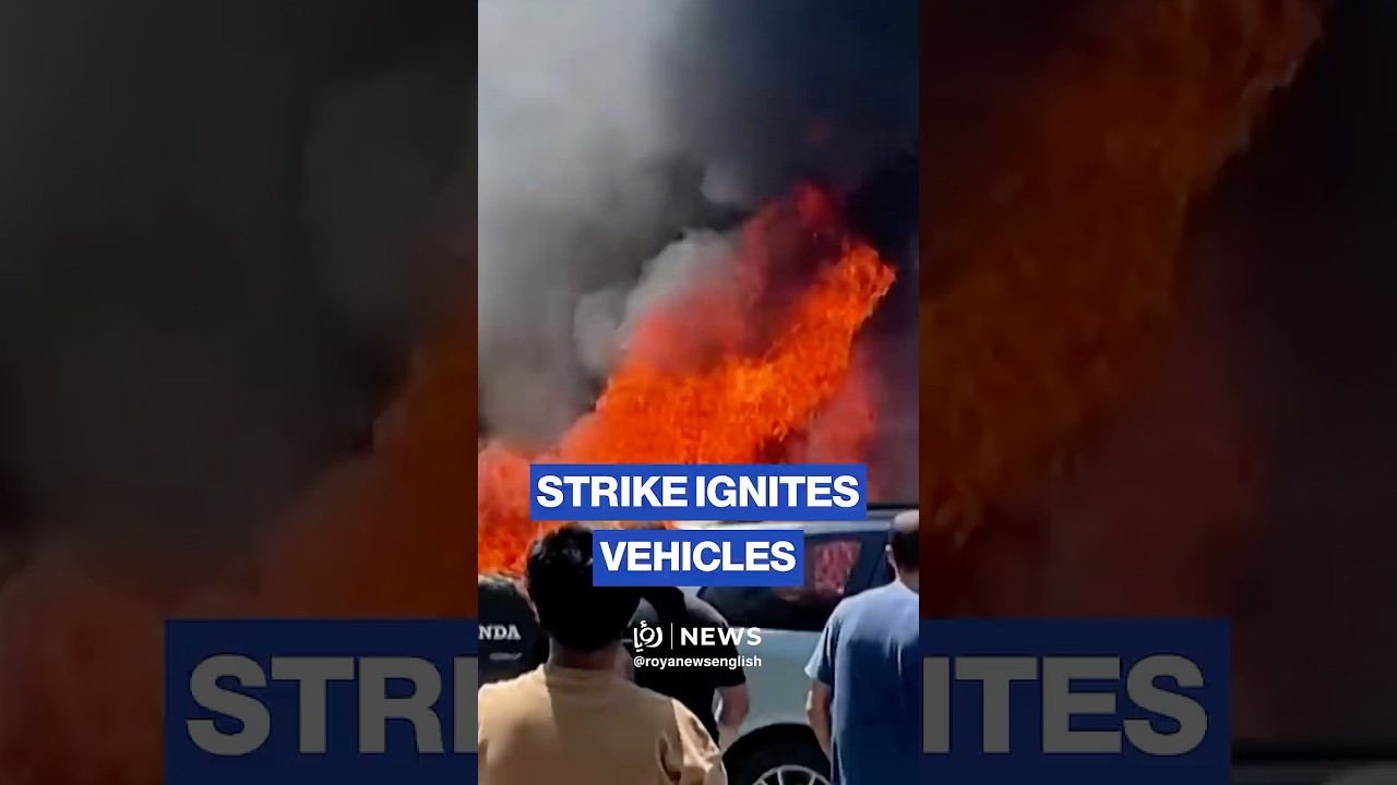 Blaze engulfs vehicles after 'Israeli' strike on Lebanon's Sidon