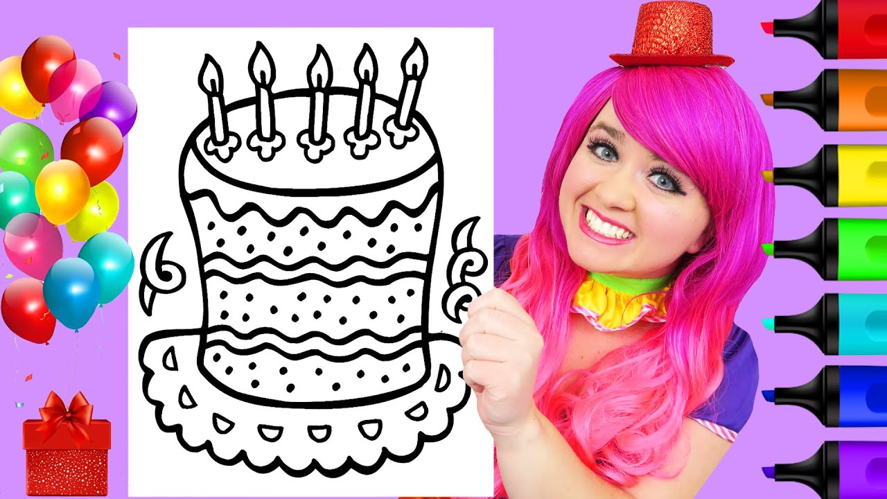 How To Color a Birthday Cake | Markers