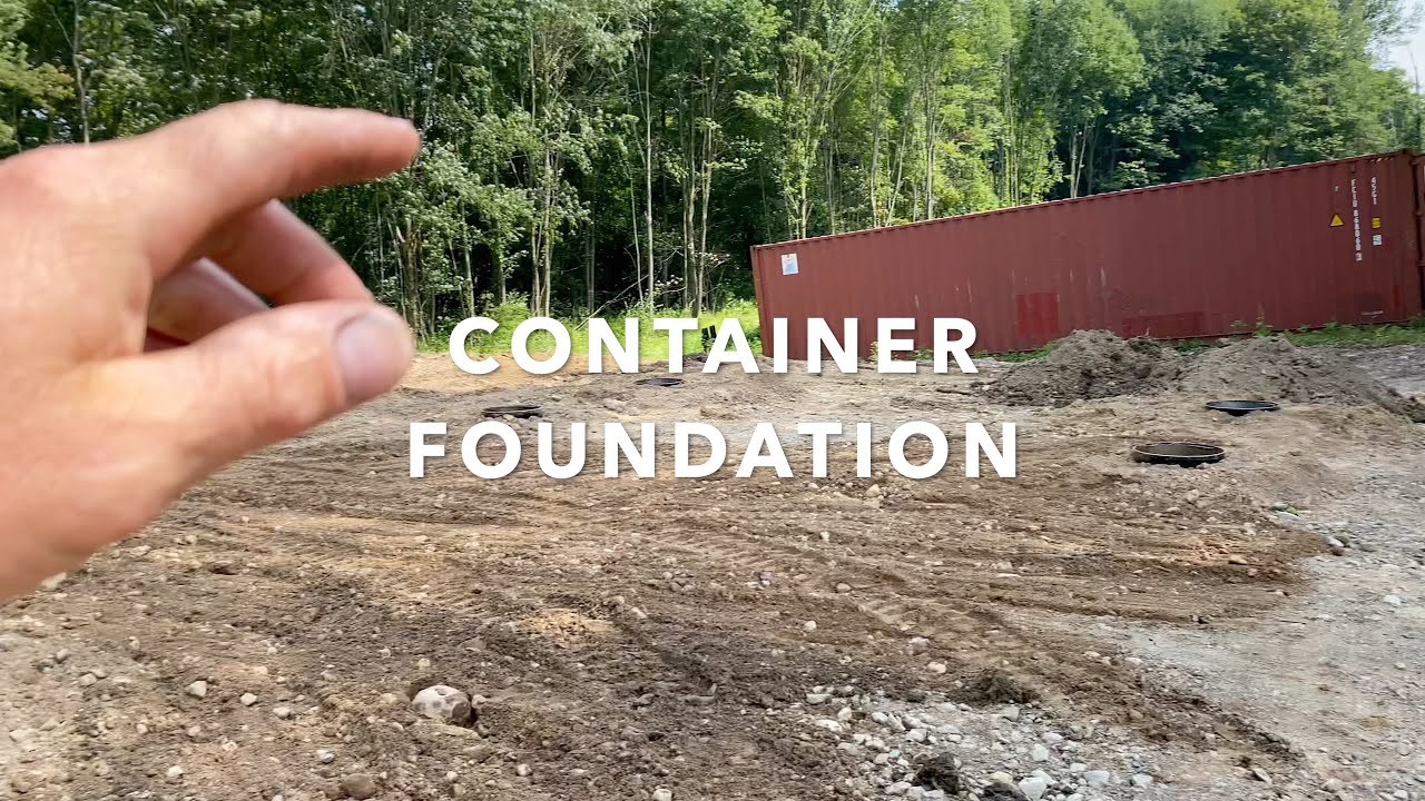 DIY shipping container barn foundation