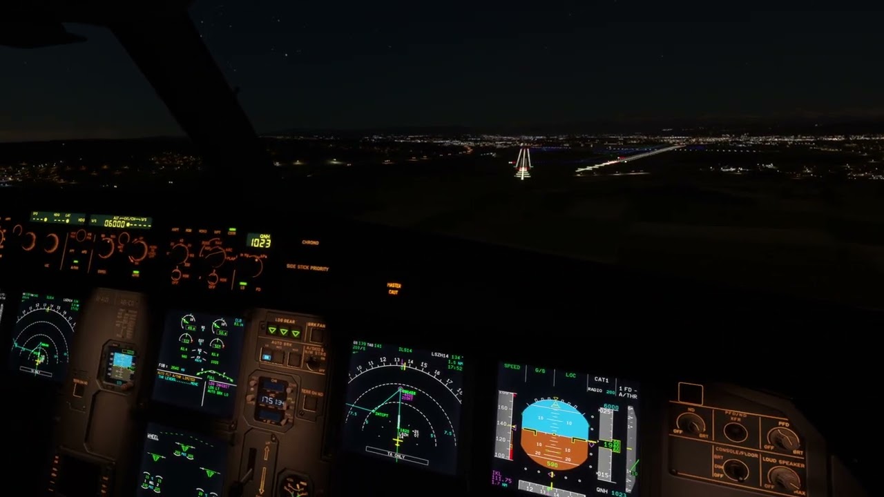 [MSFS] Night Arrival at Zurich Airport | A320 | VATSIM | Meta Quest 3