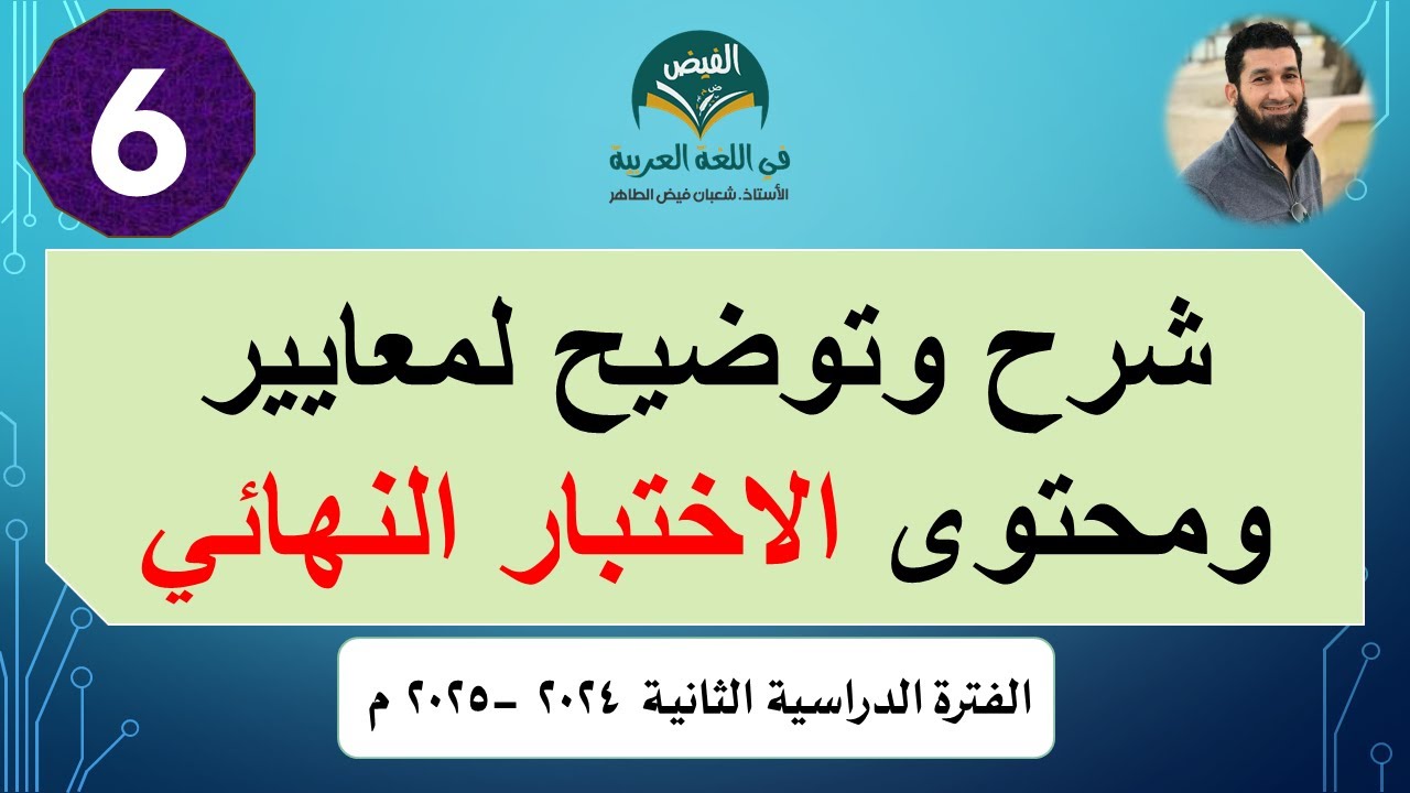 شرح وتوضيح لمحتوى ومعايير الاختبار النهائي للصف السادس - الفترة الثانية 2024-2025م