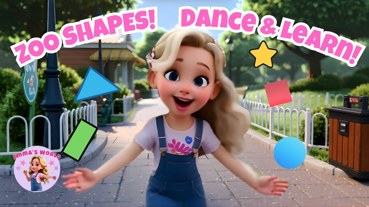 Zoo Shapes Song 🦒🔵 | Learn Shapes with Emma | Fun Animal Dance for Kids