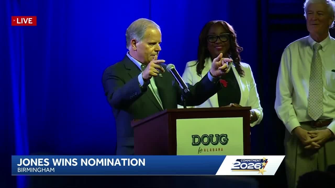 Doug Jones speaks after winning Alabama Democratic primary for governor