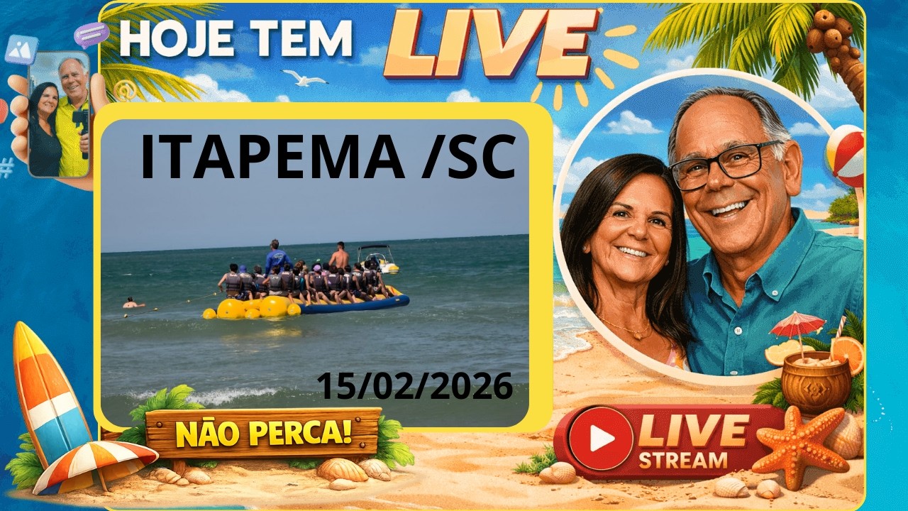 ITAPEMA  / SC  RELAXANDO NA PRAIA - DOMINGO AO VIVO  15/02/2026     9:00 HRS
