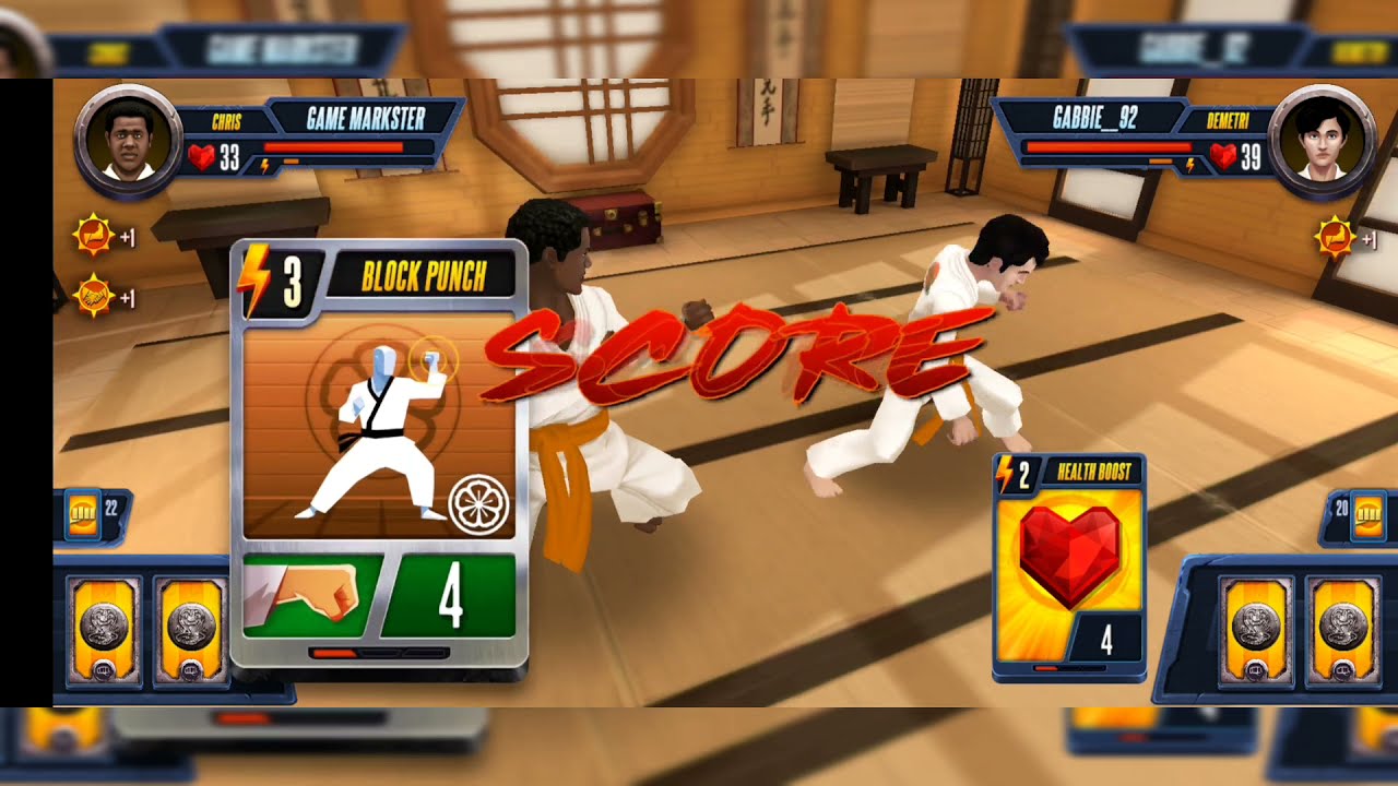 Cobra Kai: Card Fighter by Boss Team Games part 27. Completed inflict 21 damage with a single hit.