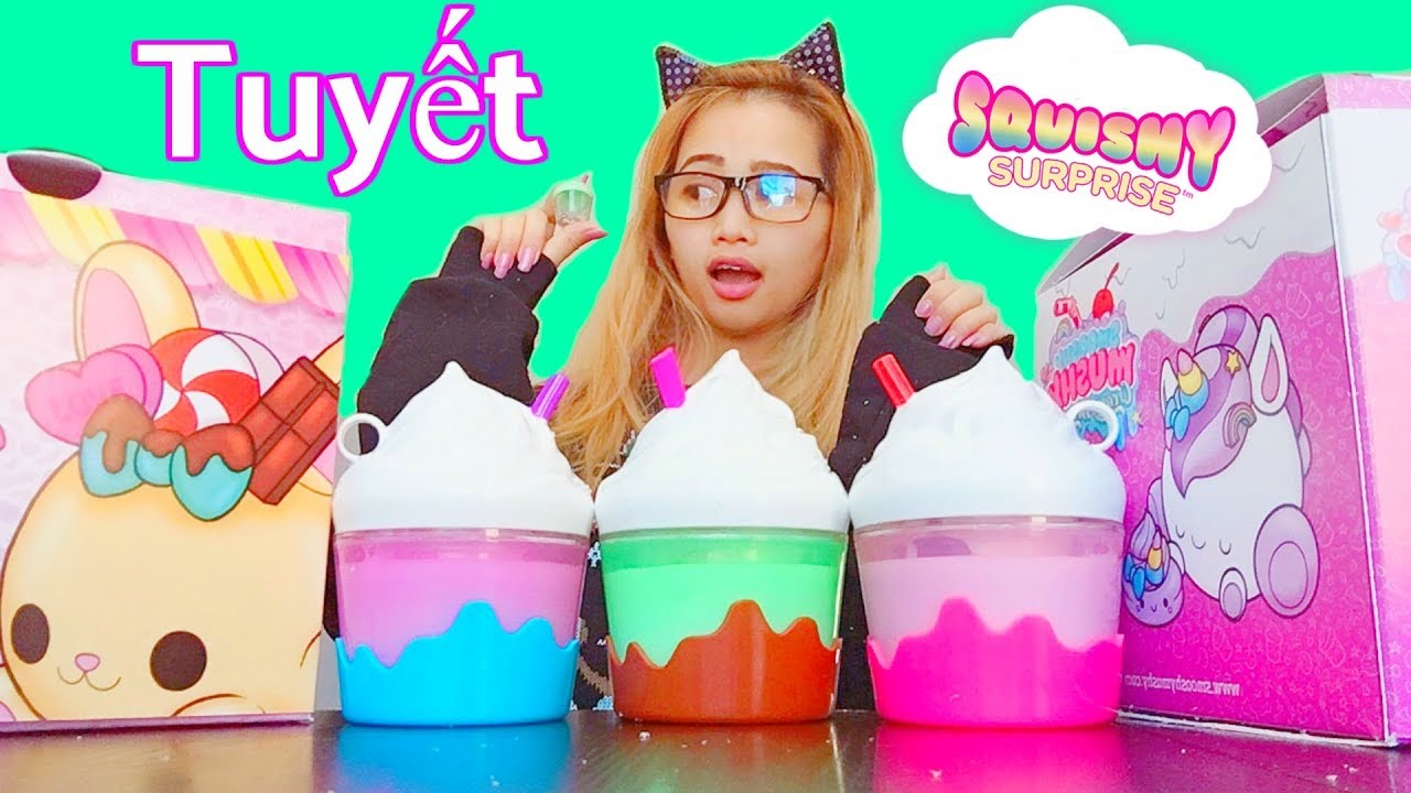 Bất Ngờ Có Tuyết Trong Hộp Squishy! Smooshy Mushy Series 4