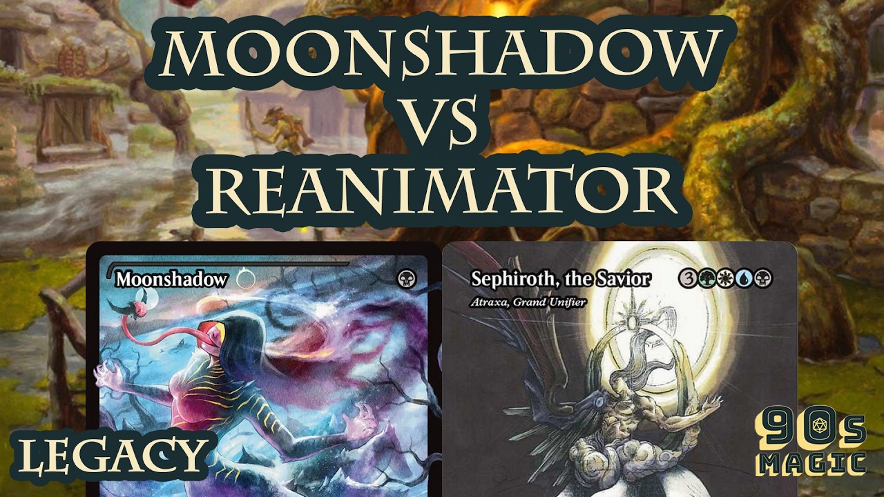 Моно-чёрная колода Moonshadow против колоды Grixis Reanimator [MTG Legacy]