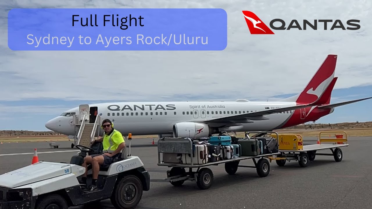 Full Flight -  Qantas Sydney to Ayers Rock/Uluru QF728 Boeing 737-800