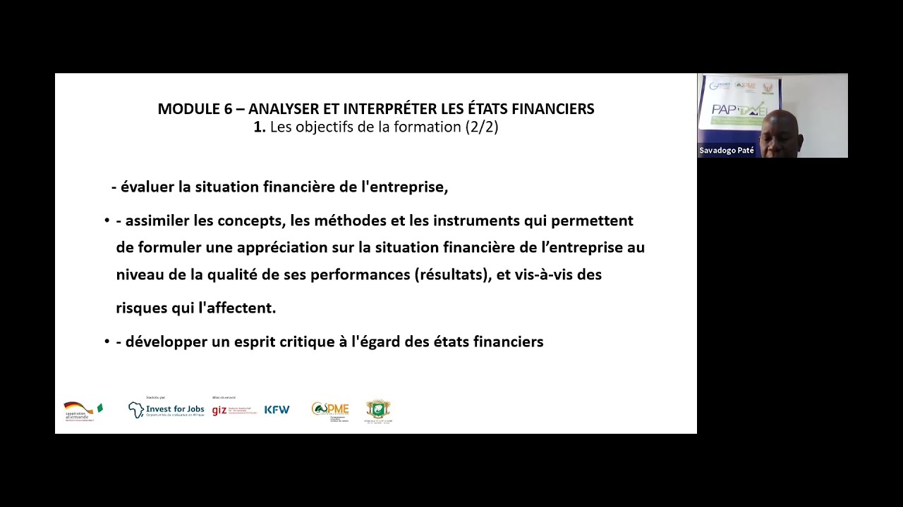 WEBINAIRE PAP : Analyse et interpretation des états financiers