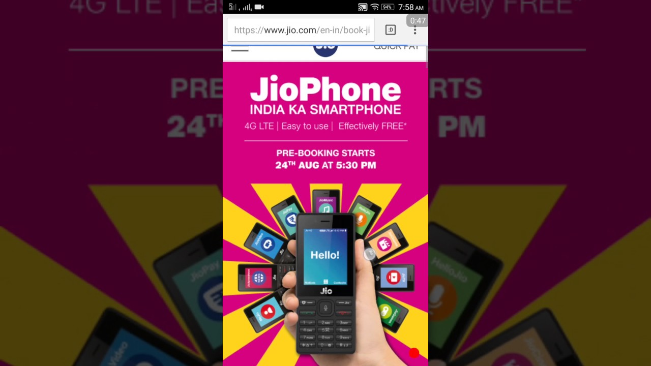 How to Pre-Booking Jio Phone Rs500