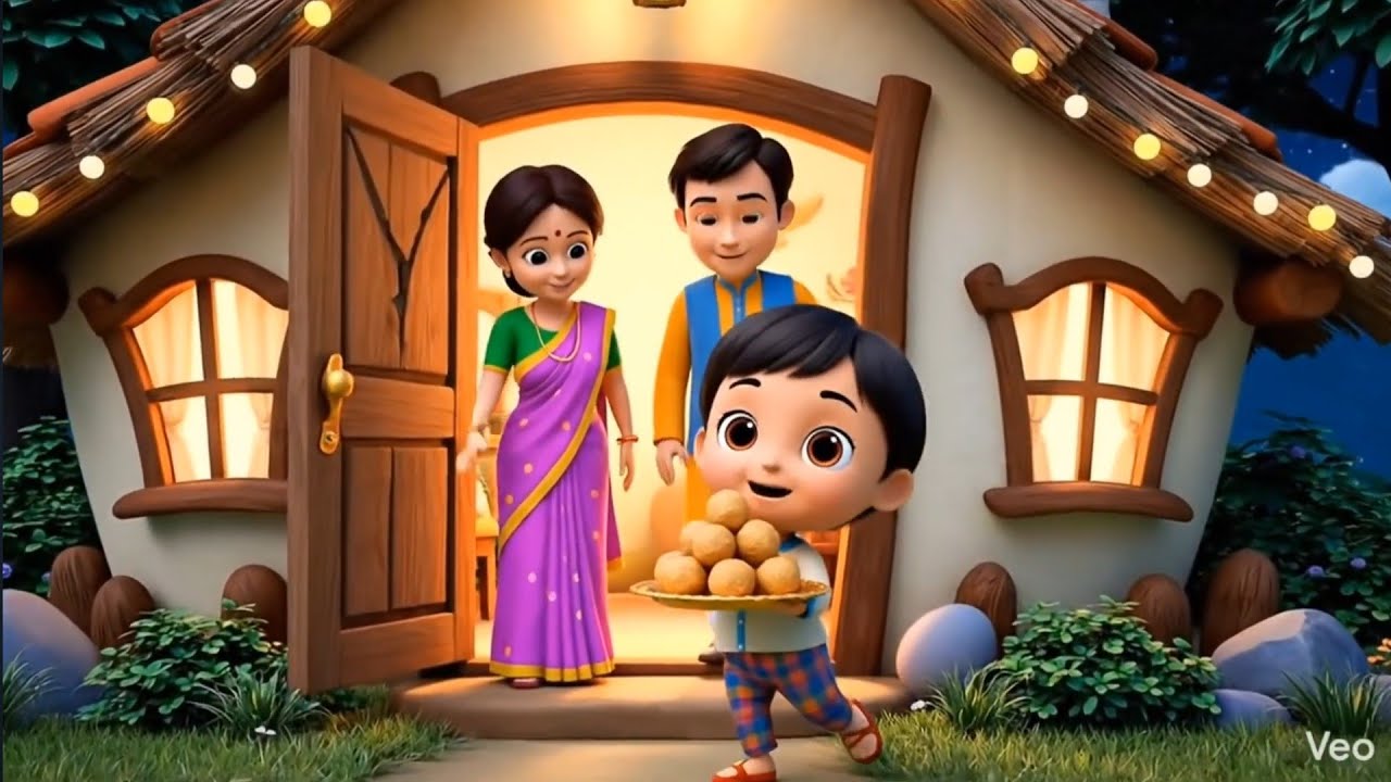 Chanda Mama Door Ke | Hindi Rhymes for Kids | Animated Nursery Poem