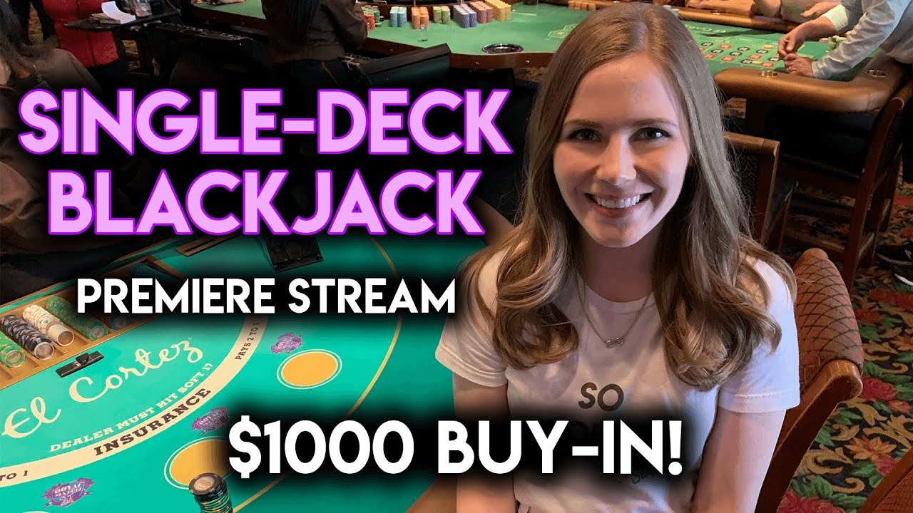 First Time Playing Single Deck BLACKJACK!! Some CRAZY Hands!!