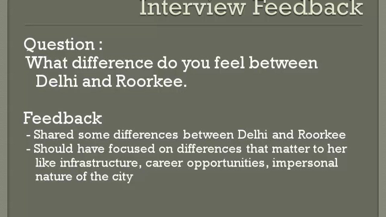 Difference between your city and Delhi - Fresher Interview