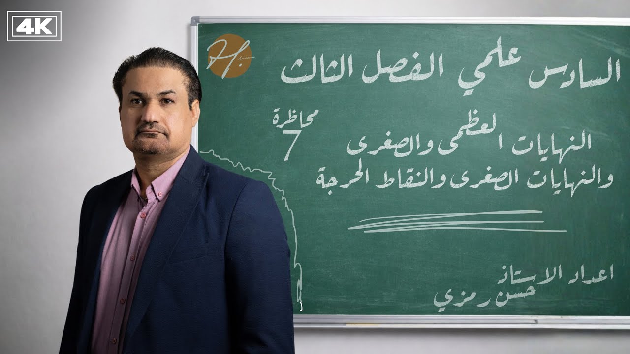 رياضيات السادس علمي || الفصل الثالث || النهايات العظمى والصغرى والنهايات الصغرى والنقاط الحرجة