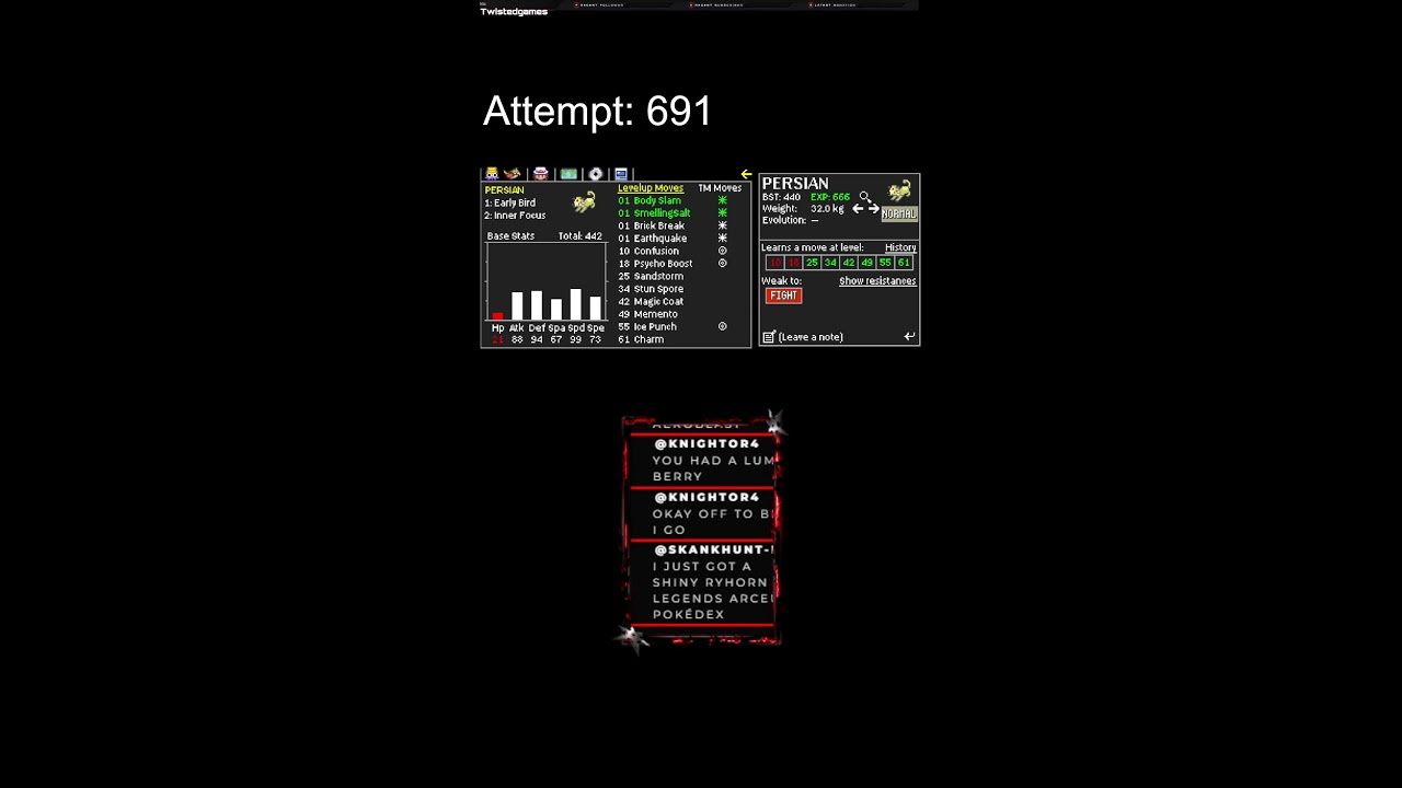 An Ursaring Run After +500 runs in Kaizo Ironmon (Portrait)