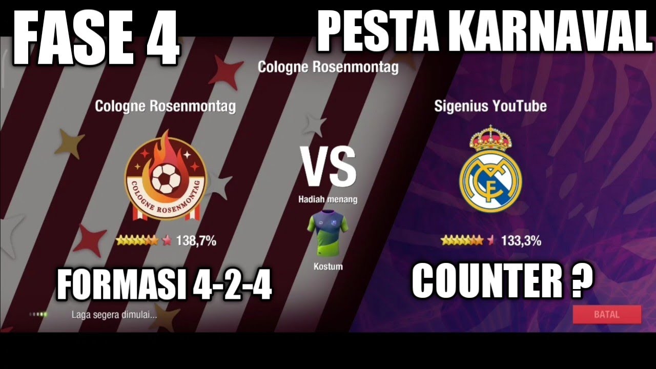 MENGALAHKAN FORMASI 4-2-4 TERTINGGAL 3-1 LANGSUNG BALAS JADI 5-3. EVENT KARNAVAL TOP ELEVEN 2022