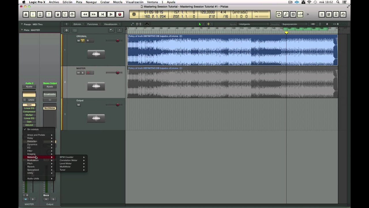Logic Pro X: Prepara tu sesión de Mastering.