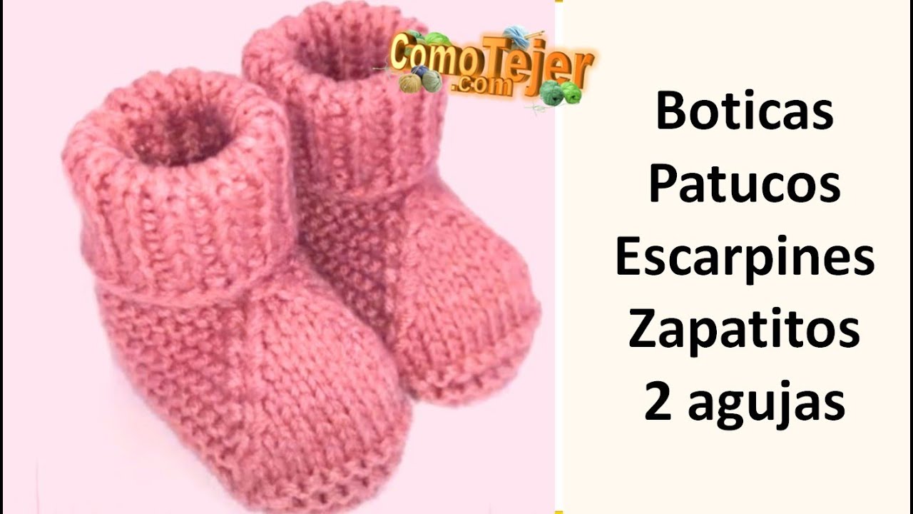 Boticas Patucos Zapatitos Escarpines. Los Más Fáciles. Baby Booties 2 agujas, palitos, tricot (963)
