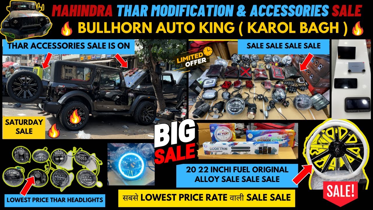 thar modified next level ||✅ Thar Accessories SALE ✅|| ✅Bullhorn Auto King 🔥  #thar #tharlover