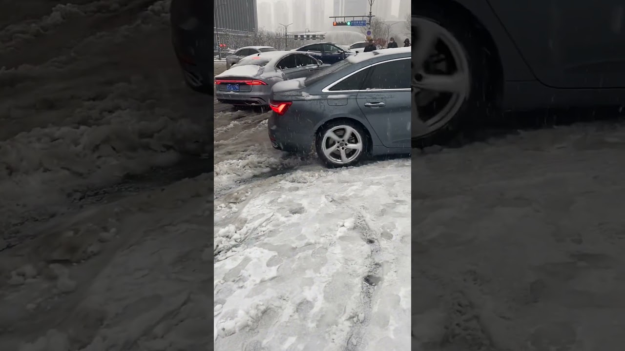Car slipping in the Snow #car #carlover