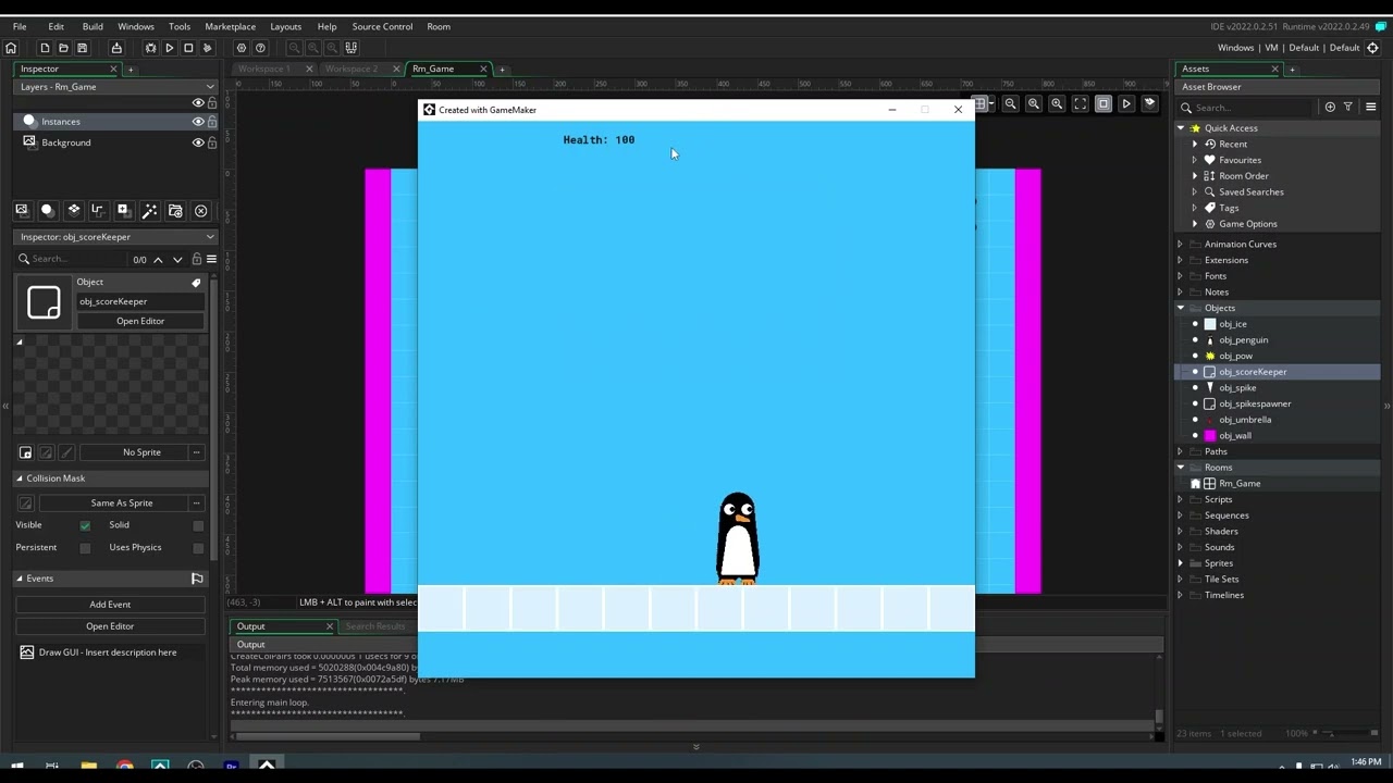 3 - Health - Falling Spikes - GameMaker