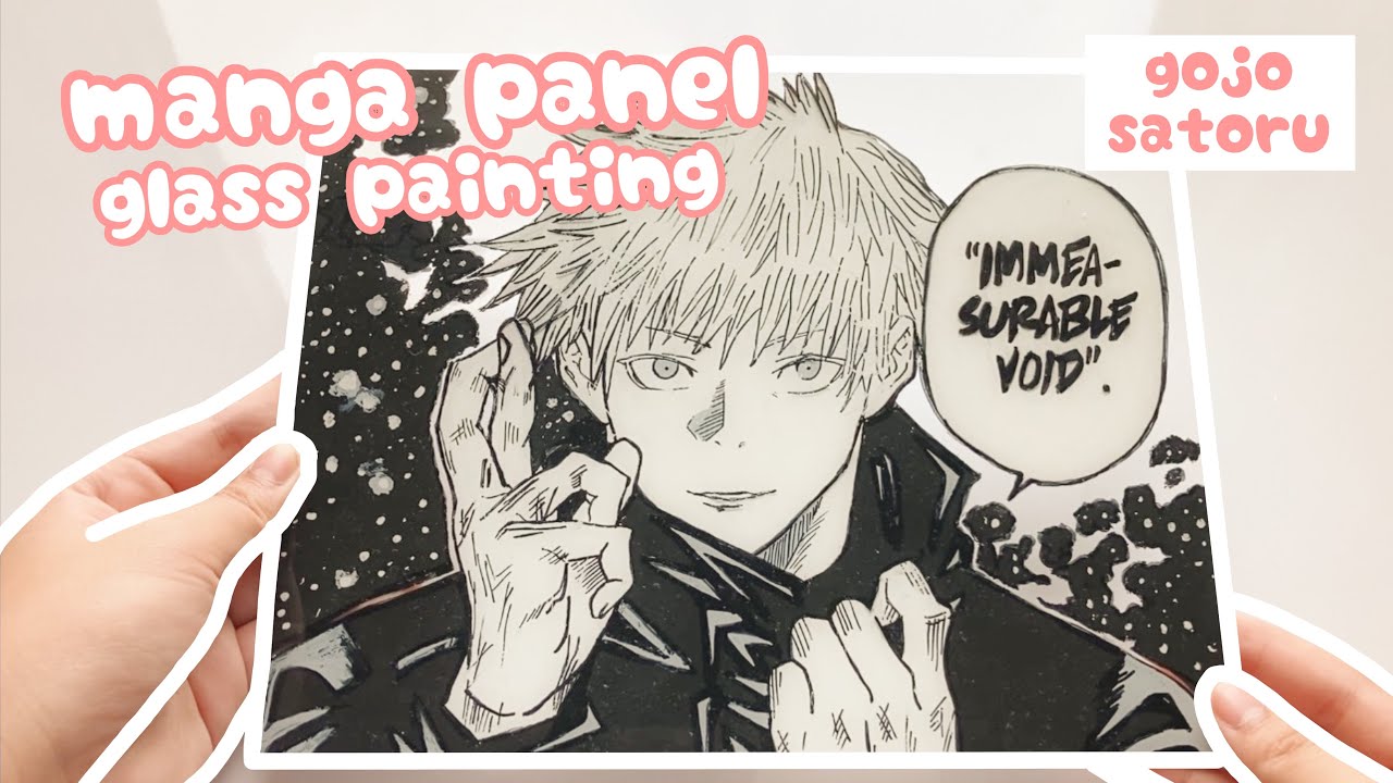 anime manga panel glass painting 🤞🏻: gojo satoru (jujutsu kaisen)
