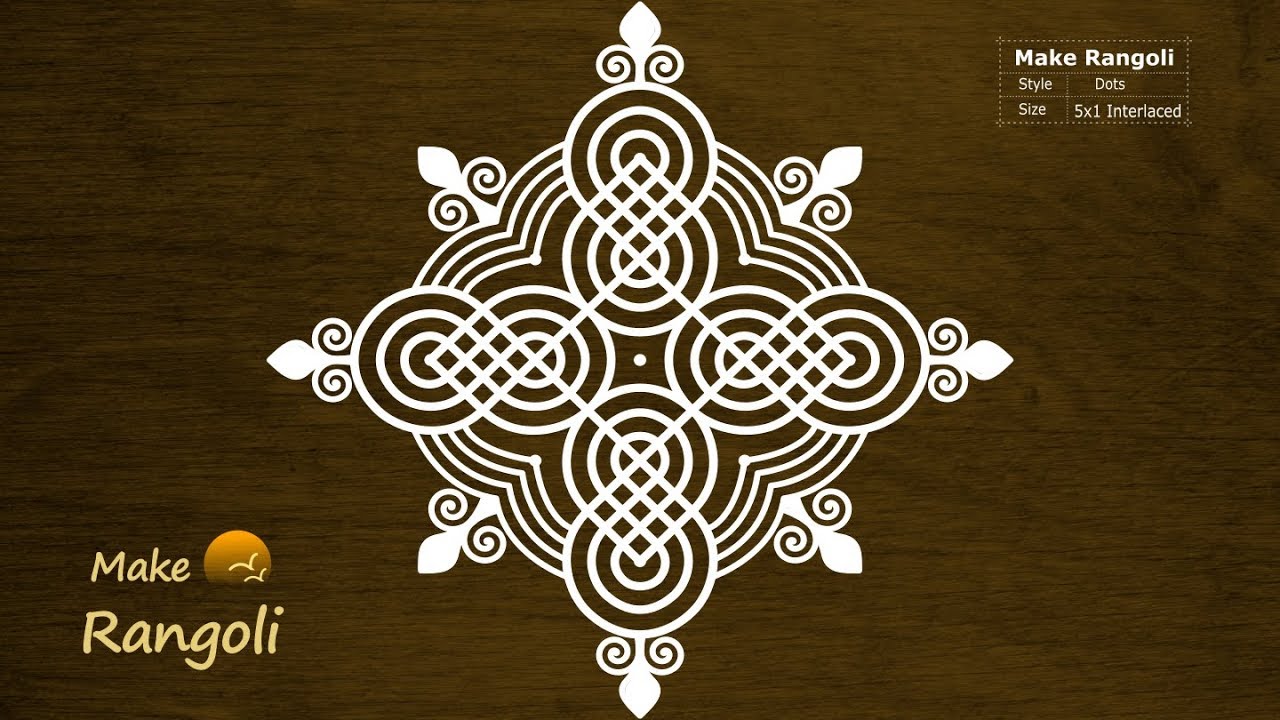 Simple Padi Kolam with 5x1 Interlaced dots | Thaipusam Kolam | Padi Kolam Designs | Make Rangoli