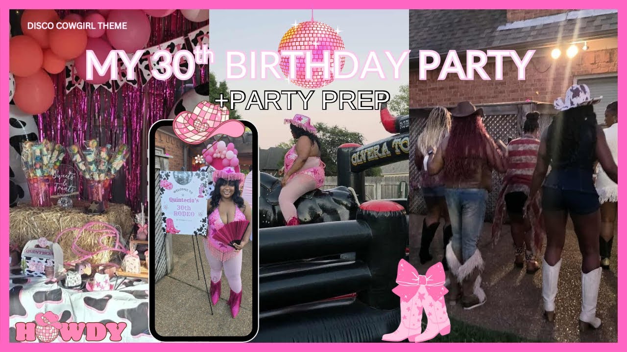 CELEBRATE MY 30TH BIRTHDAY WITH ME 🎀 DISCO COWGIRL THEME 🤠🪩 +PARTY PREP | MECHANICAL BULL RIDING!!!